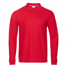 Рубашка поло мужская STAN длинный рукав хлопок/полиэстер 185, 104S Красный