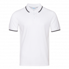 Рубашка поло мужская STAN с окантовкой хлопок/полиэстер 185, 04T Белый