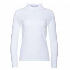 Рубашка поло женская STAN длинный рукав хлопок/полиэстер 185, 04SW Белый
