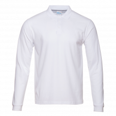 Рубашка поло мужская STAN длинный рукав хлопок/полиэстер 185, 04S Белый